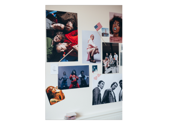 Self-Adhesive posters on wall