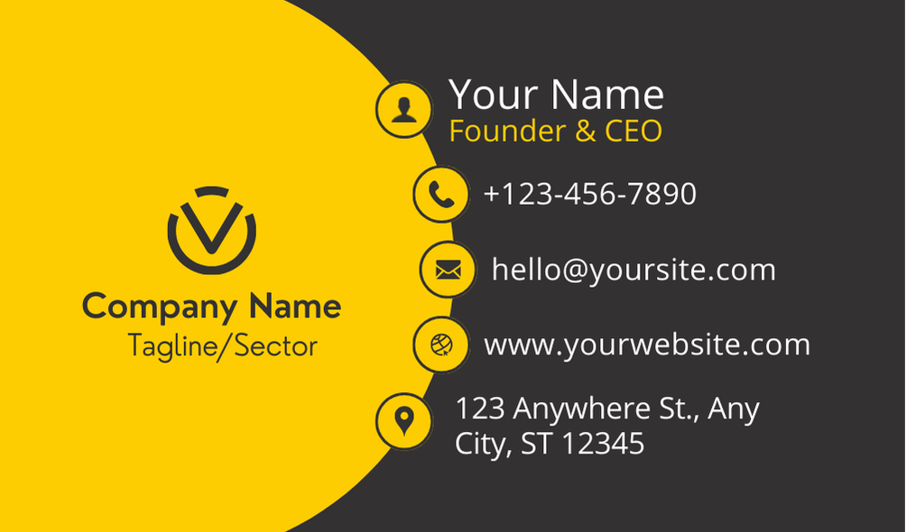 Bold Yellow Business Card
